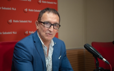 Juan Diego Valverde durant l'entrevista a l'Hotel Suís | Roger Benet 